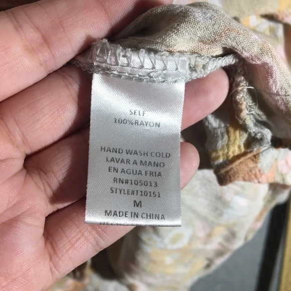 Womens Andree by Unit Blouse Floral Cottage Core Boho Beachy Babydoll Style - Picture 3 of 7